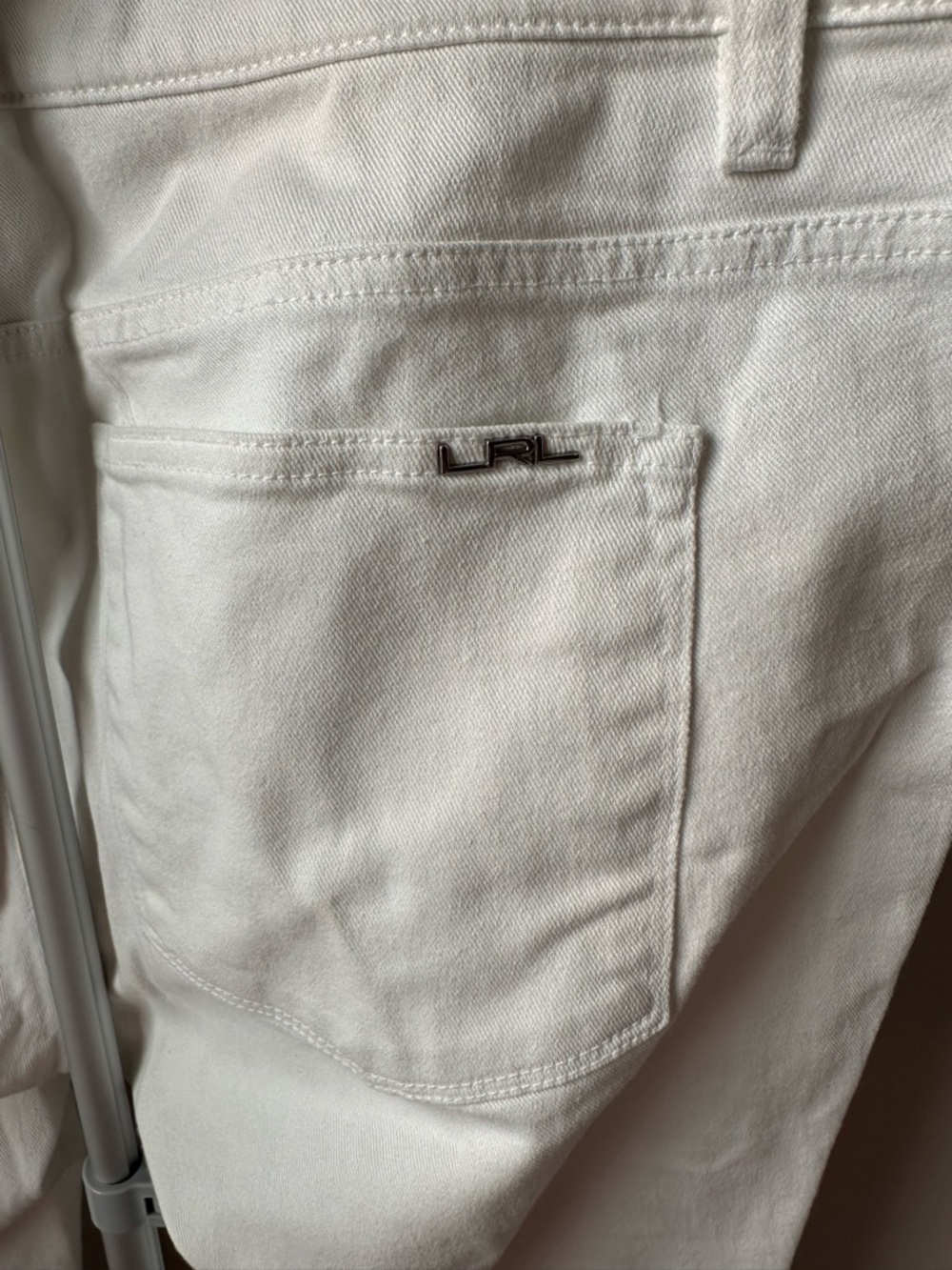 Ralph Lauren Jeans Co Size 16 White Straight Leg Jeans Ankle Zip 27” Inseam EUC - Picture 4 of 11